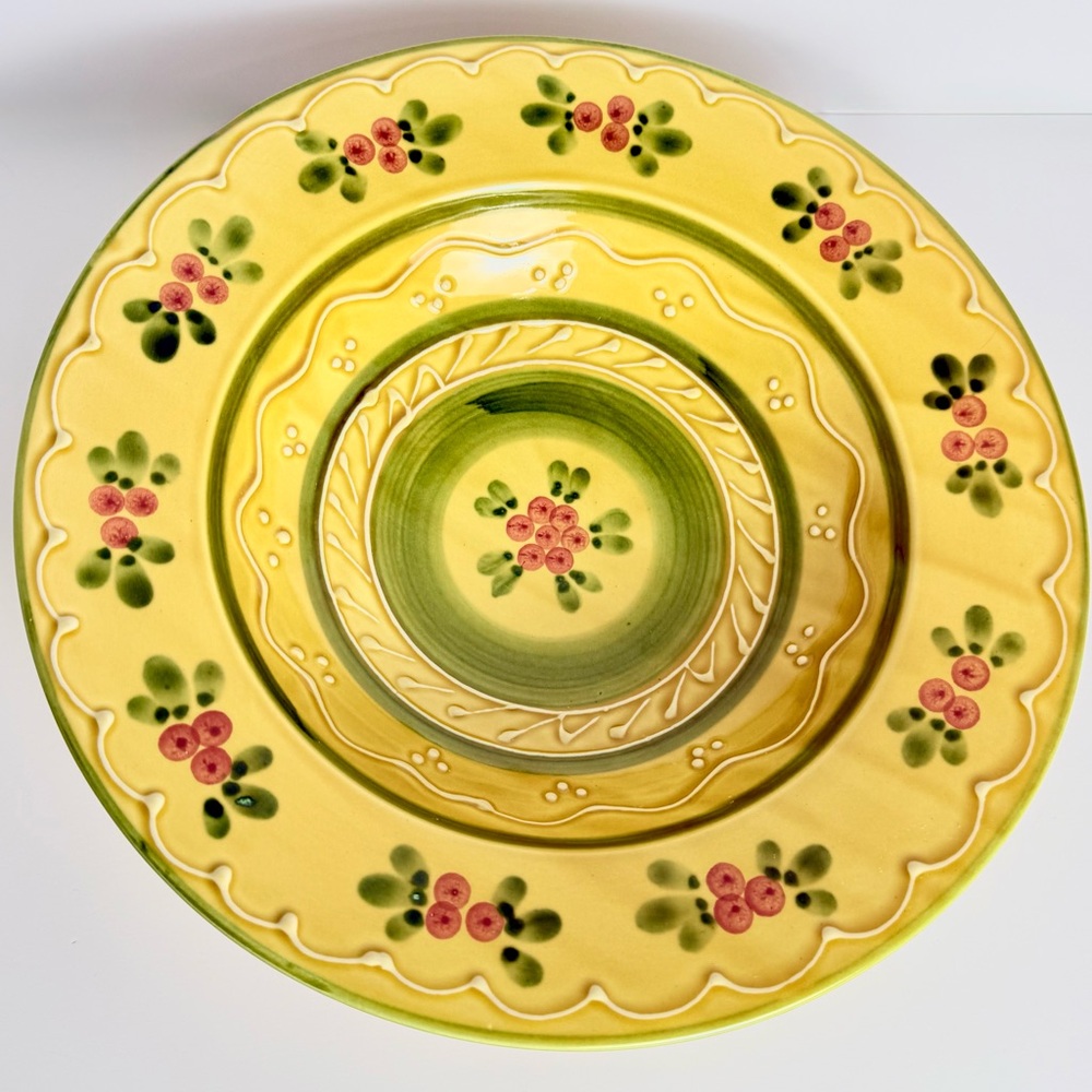 Vintage WILLIAMS SONOMA Ceramiche Large Hand Painted 14" Provence Serving Bowl